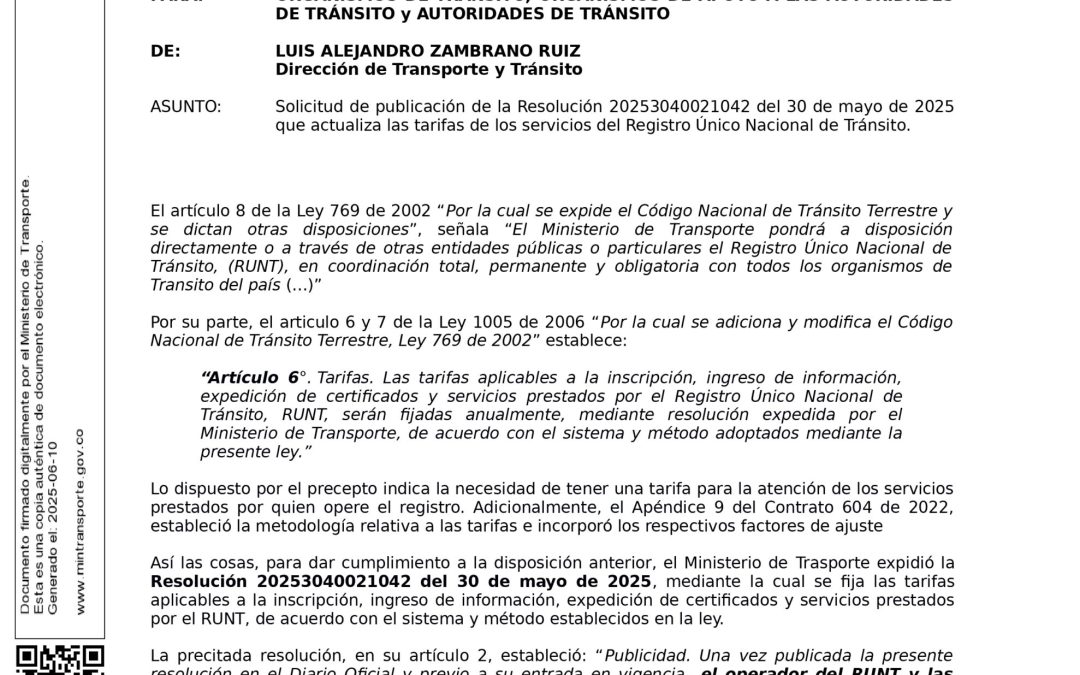 Resolución 20253040021042 del 30 de mayo de 2025
